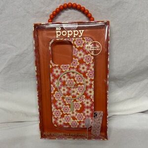 Floral iPhone 14 Pro Max Case - Orange and White Vintage Floral